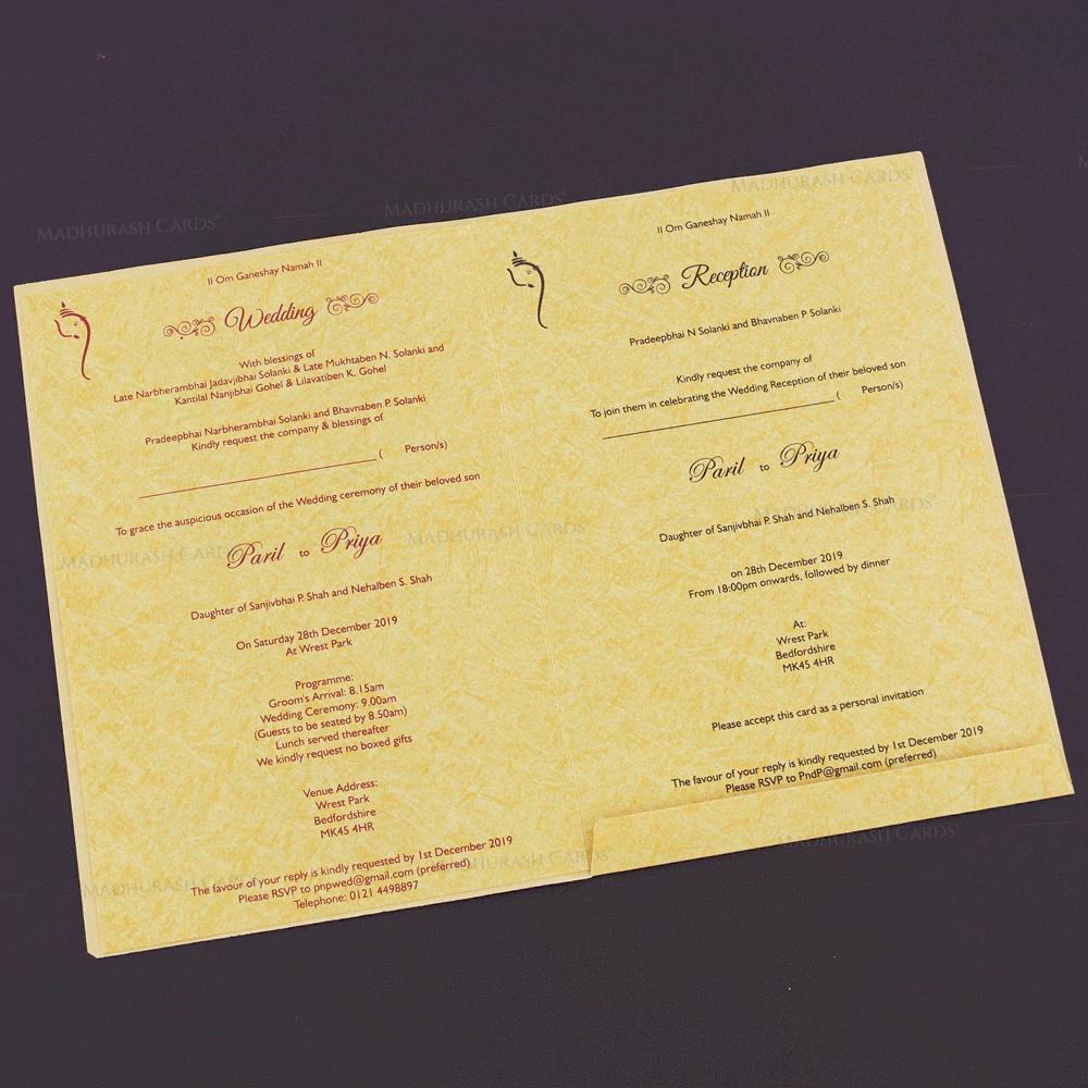 Designer Wedding Card 18134 Inlays