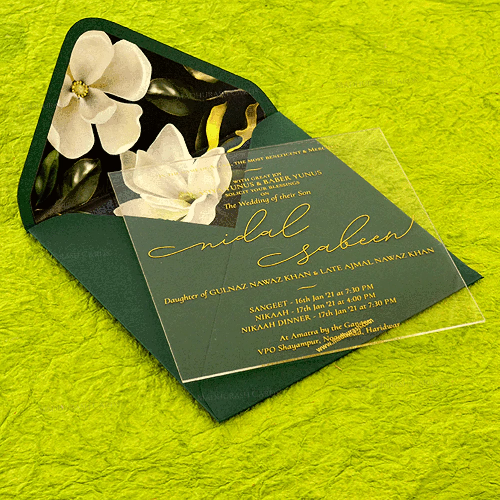 Elegant Acrylic Invitation 8870A Side