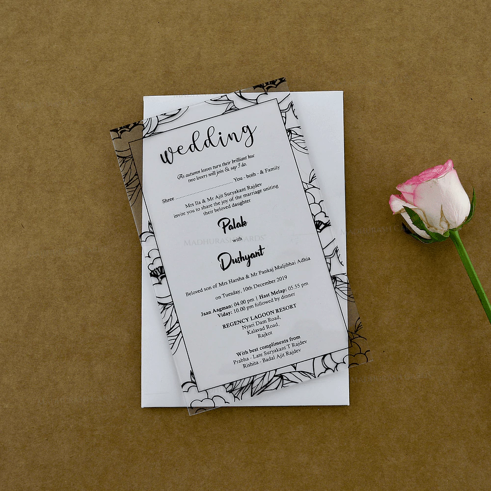 Elegant Acrylic wedding invitation 8917B Card