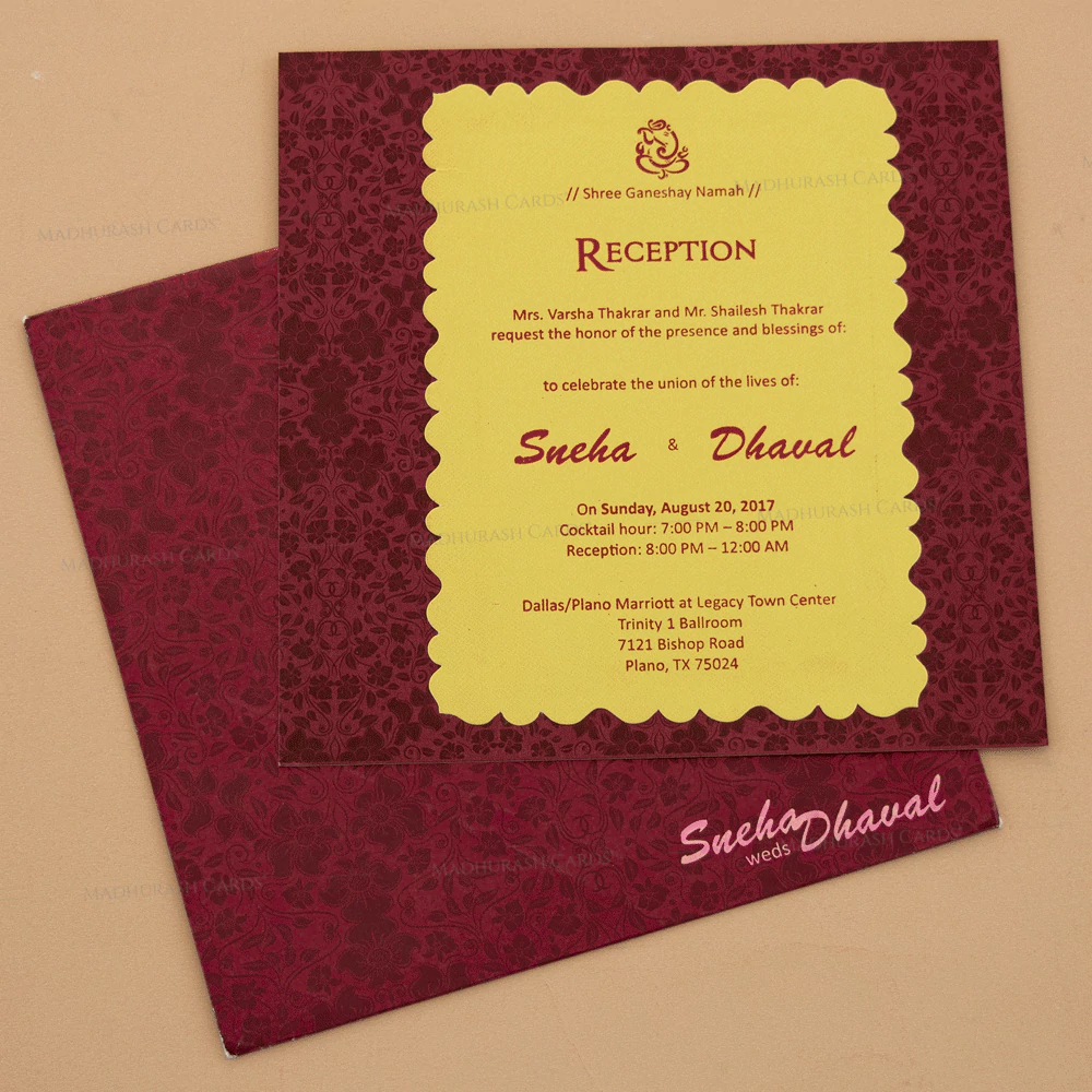 Elegant Invitation Card 9783 with Floral Designs | My Shadi Cards