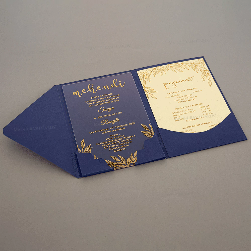 Luxury Acrylic Wedding Invitation 9414 Inlays