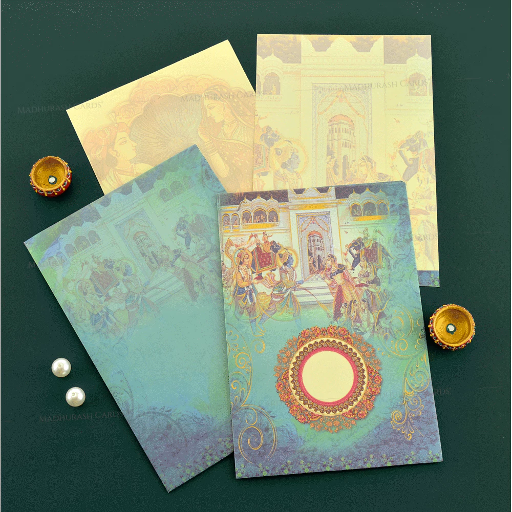 Radha Krishna Wedding Card 19172 Cardset
